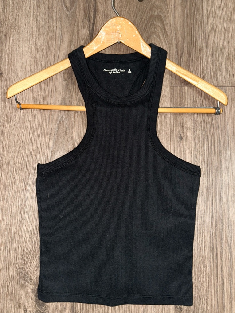 Abercrombie & Fitch Black Top Cotton Ribbed High-Neck Tank
